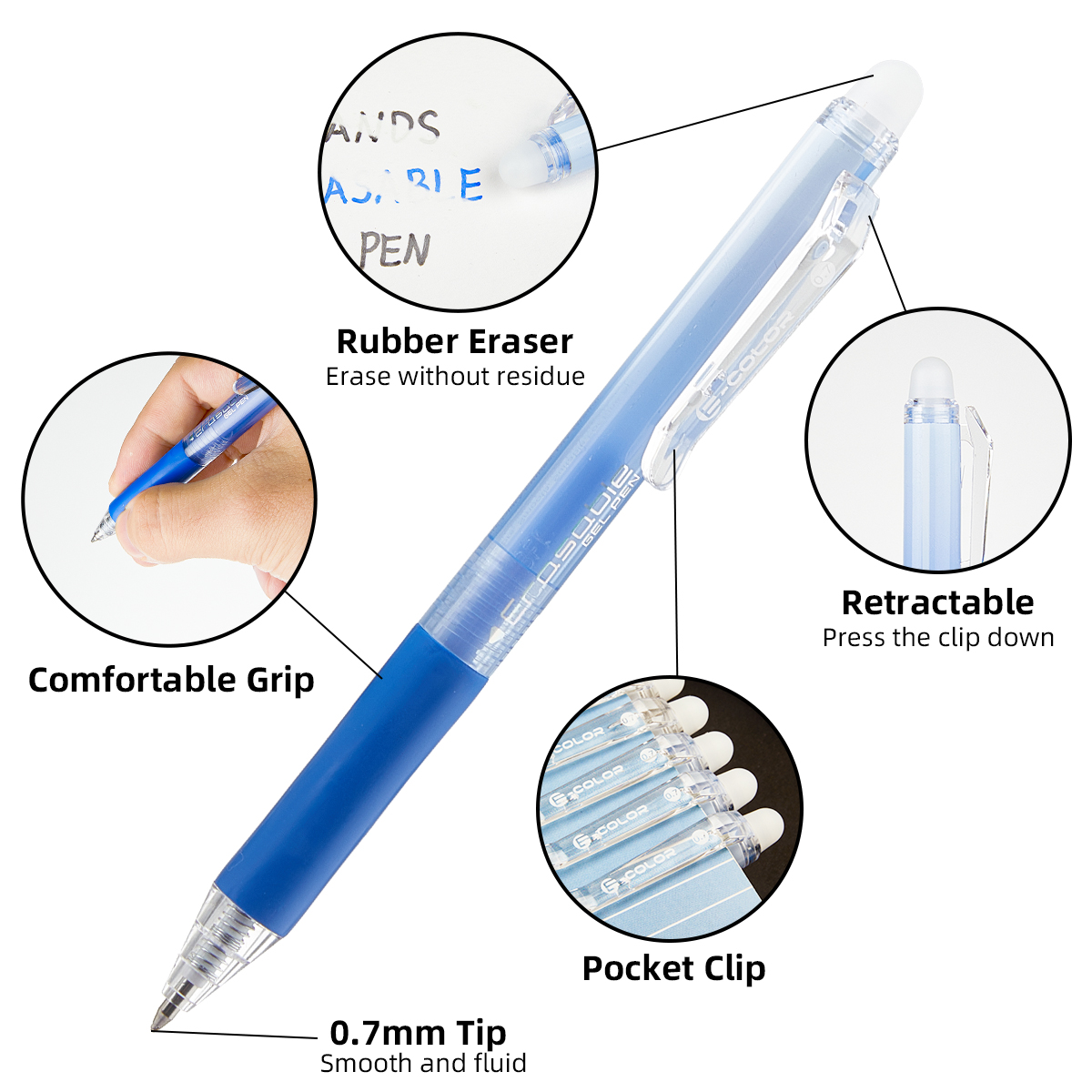 12 Adet/Set 0,7 mm Uzayan Sili - Retractable Eraser Pen Click incelemesi ve fiyatı