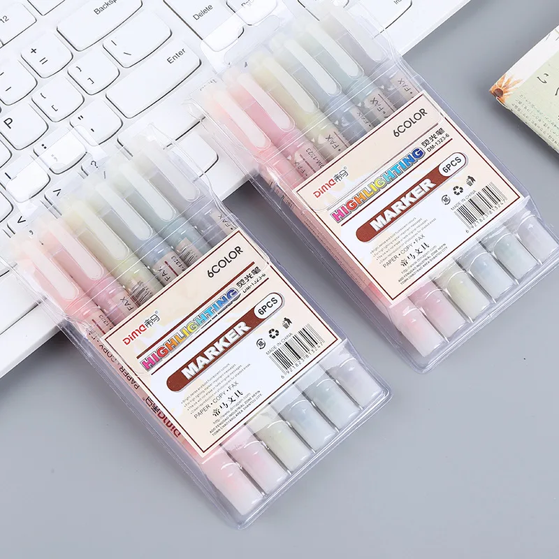 6 renkler/Set çift kafa benzer - Pastel Highlighter Set Double Ended incelemesi ve fiyatı