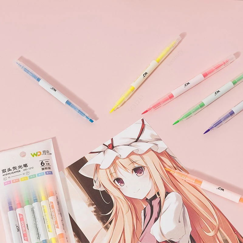 6 renkler/Set çift kafa benzer - Pastel Highlighter Set Double Ended incelemesi ve fiyatı