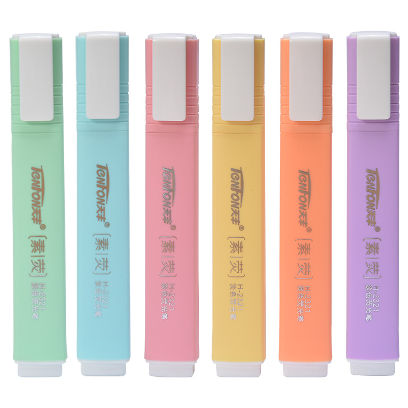 6 adet/takım Düz Şekil Soluk R - Pastel Highlighter Set Double Ended incelemesi ve fiyatı